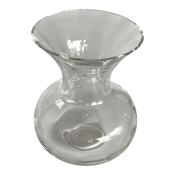 Devon By Wedgwood Hand Blown Clear Crystal Optical Floral Art Vase Vintage EUC - Picture 3 of 16